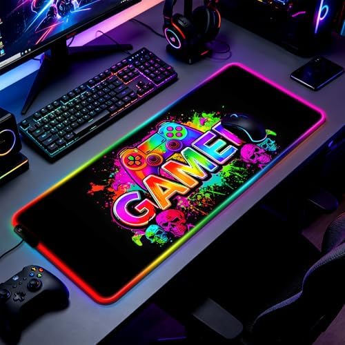 RGB Black Gaming Desk Mat, XL Mouse Pad for Gamer - Image 2