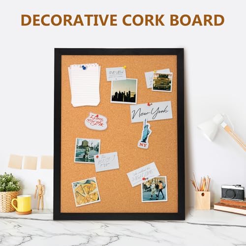 DOLLAR BOSS Cork Board for Wall 24"x18", Black Wood Framed Bulletin Board - Image 5