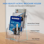 KTRIO 4 Tier Acrylic Brochure Holder 6 x 9, 2 Pack, Desktop/Wall Mount - Image 4
