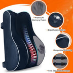 CloudBliss XL Lumbar Support Pillow, Memory Foam for Office Chair, Blue - Image 4