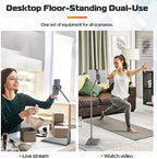 VIJIM Tablet Floor Stand Holder, Phone Stand for Recording, Adjustable Cell Phone & Tablet Holder for Floor, Compatible with iPad Pro Air Mini, Galaxy Tab, iPhone & 4.6-12.9 Inch Devices - Image 2
