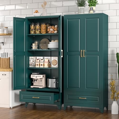 Polup 75" Metal Storage Cabinet, Tall Kitchen Pantry Cabinet with 1 Drawer - Image 2