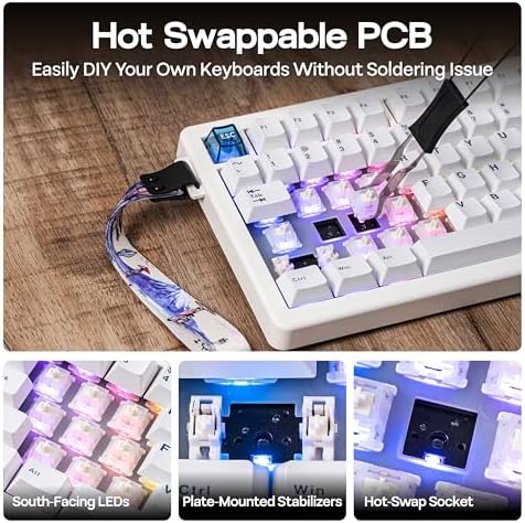 MechLands CIDOO QK75 VIA Programmable 75% Compact Keyboard with KiiBoom Premium Acrylic Transparent Keyboard Dust Cover - Image 5