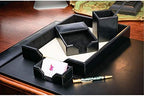 DACASSO Black Bonded Leather 5-Piece Desk Set - Image 4