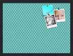 PinPix 24x18 inch Cork Bulletin Board. This Decorative Framed Pin Board Comes with Diamond Pattern in Neon Blue Design and Satin Black. Ideal for Home, Office Decor or School (PinPix-350) by PinPixBulletinBoards