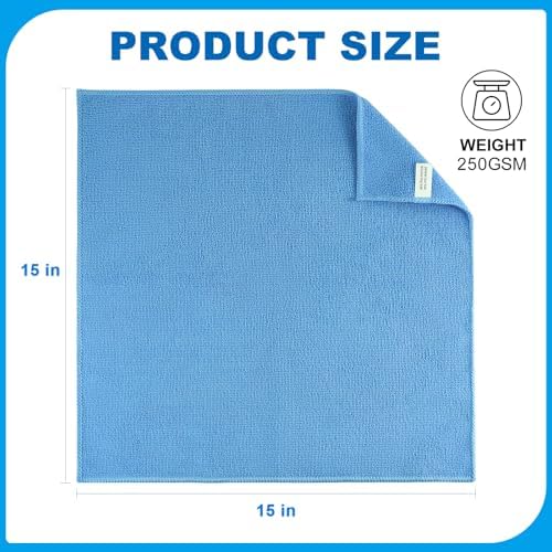 Microfiber Cleaning Cloths – 50 Pack, 15"x15" Ultra Soft, Lint-Free, Quick-Dry Towels for Cleaning Car, Home, Kitchen & Garage – Reusable Microfiber Rags - Image 4