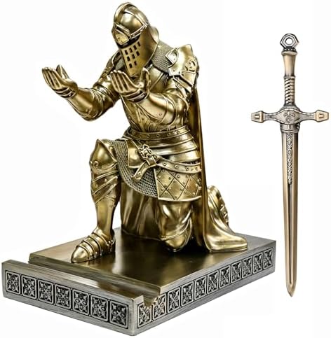 Knight Pen Holder Desk Organizer Office Decor Letter Opener for Desk Bronze by HDMbigmiHomeDecorations