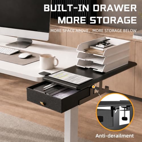 ETHU Desk Extender Tray with Storage Drawer, 25.6x11.4, Black - Image 5