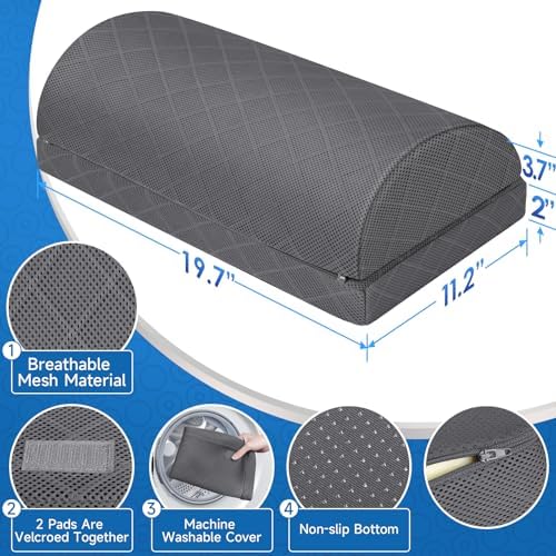 CushZone Foot Rest for Under Desk at Work, Grey-20 in - Image 2