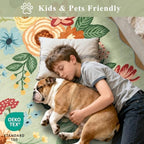 DUKINO 5x7 Area Rugs for Bedroom, Floral Washable Rug Non Slip, Green - Image 4