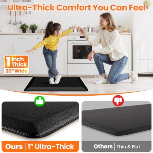 1-Inch Thick Anti-Fatigue Mat for Kitchen and Standing Desk, 20"x32", Black - Image 6