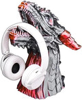 Dragon Headphone Stand, Dragon Headphones Holder, Dragon Statue, Gamer Gift, Headphones Stand for Gamers (Black & Red Nebula, Regular (12" Tall)) by Unknown