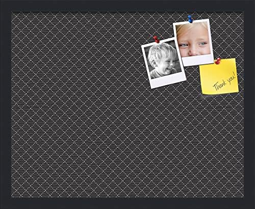 PinPix 20x16 inch Cork Bulletin Board. This Decorative Framed Pin Board Comes with Diamond Pattern in Black Design and Satin Black. Ideal for Home, Office Decor or School (PinPix-120) by PinPixBulletinBoards