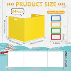 24 Pcs Desk Dividers for Students Classroom Plastic Privacy Folders Yellow Test Dividers for Students Desks Trifold Privacy Panel Partitions for School Teacher Supplies (24pcs Yellow) - Image 2