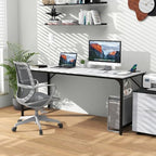 Tangkula 60” Large Computer Desk with Charging Station, Modern Simple Study Writing Desk with Storage Bag, Headphone Hook, Sturdy Metal Frame, Home Office Workstation - Image 2