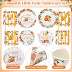 450 Pcs Tableware Set, Serve 50, Orange, Little Cutie Baby Shower - Image 3