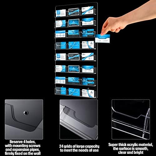 24 Pockets Business Card Holder Wall Mount Acrylic Business Card Holder - Image 3