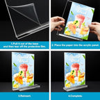 Acrylic Sign Holder 5 x 7, 16 Pack Clear Table Menu Vertical Display Stand Desktop Display Double Sided Stand Paper Holder Table Sign Suitable for Restaurants Office Party Show Fair - Image 6