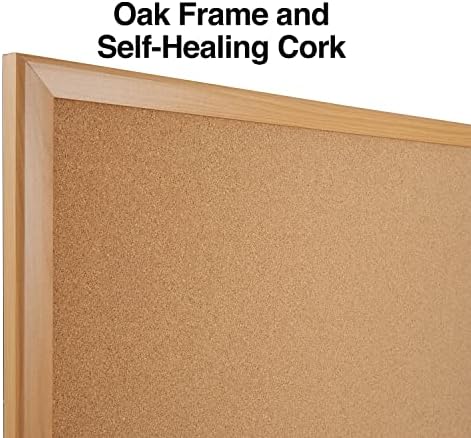 Staples Cork Bulletin Board, Oak Frame, 4x3 Ft, 2-Pack - Image 3