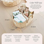 BEBE BASK Premium Baby Diaper Caddy Organizer - Scalloped Rattan Basket - Image 4