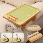 SINWANT Couch Arm Tray,Bamboo Sofa Clip on Side Table,Foldable Couch Armrest Table with 360°Rotating Phone Holder,Anti Slip Food Trays for Eating/Drinks/Snacks/Remotes 15.35" x 9.85" - Image 6