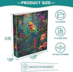 JIPONI 3 Ring Binder Parrot Macaw Tropical 1 Inch Round Binders for Men Women Students, Cute File Organizer for Office Home School - Image 5
