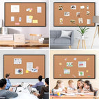 Extra Large Cork Bulletin Board 96" X 48", Black Aluminum Framed 8'x4' Corkboard for Wall, Wall Mounted Notice Pin Board with 18 Push Pins for School, Home & Office - Image 7