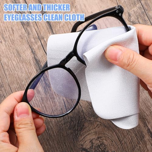200 Pcs Suede Glasses Cleaning Cloths, 6.9x5.7 Inch Lens Cleaning Cloth for Glasses, Screens, Phones, Cameras, Reusable and Washable Grey - Image 3