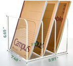 3 Vertical Compartments Clear Acrylic Magazine & File Holder – Multipurpose Desk Organizer for Documents, Tablets, Magazines, Books – Office/Home/Classroom Rack - Image 2