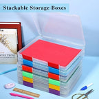 PerKoop 6 Pcs Clear Paper Storage Box,12.4 x 9.84 x 1.18 Inches,Colorful - Image 6