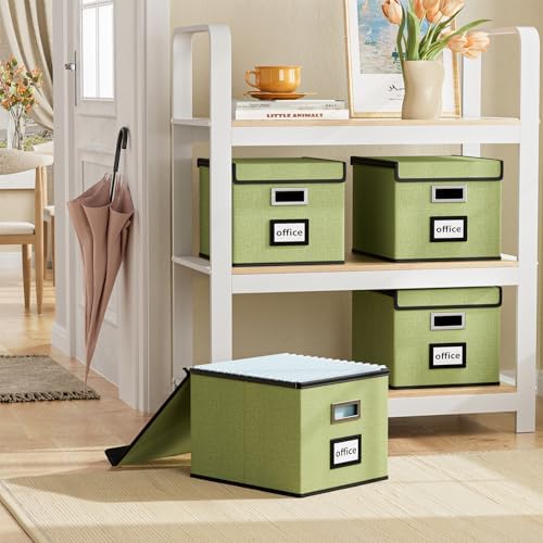 File Organizer Box with Lids, Collapsible File Folder Organizer - Image 2
