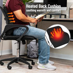 Mind Reader Heated Lumbar Support Cushion with Gentle Heat and Timer, Memory Foam Lower Back Pillow for Office Chair and Home Use, Black - Image 2