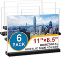Acrylic Sign Holder 11x8.5 '' Horizontal T-Shaped Clear Double-Sided Table Menu Stands Plastic Picture Frames Display Desktop Display Holders for Wedding Table,Restaurant Signs,Office, Store,6 Pack by Arrobust