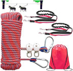 Dog Tie Out Cable for Camping, Dog Trolley System and 4ft Bungee Leash by SIAELT