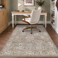 JTJ 5x6 Office Rug for Rolling Chairs, Vintage Botanical Chair Mat by JTJ