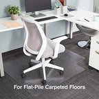 Staples Office Chair Mat, Clear, 53x45 Inch, Flat-Pile Carpet, with Lip - Image 3