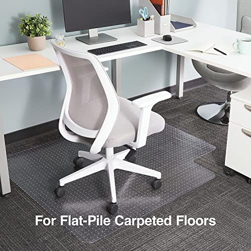 Staples Office Chair Mat, Clear, 53x45 Inch, Flat-Pile Carpet, with Lip - Image 3