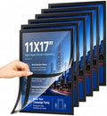 6-pack Magnetic Sign Holder, 11x17 Black Magnetic Paper Holder by AceShow