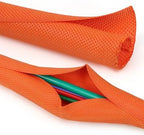 Split Braided Cable Sleeve，Flexible Wire Loom Tubing, Automotive Cord Protector Pet Proof, Cable Management for Computer TV Electric Wires Harness 16ft (Orange, 25mm（1") by PursuingaBetterLife