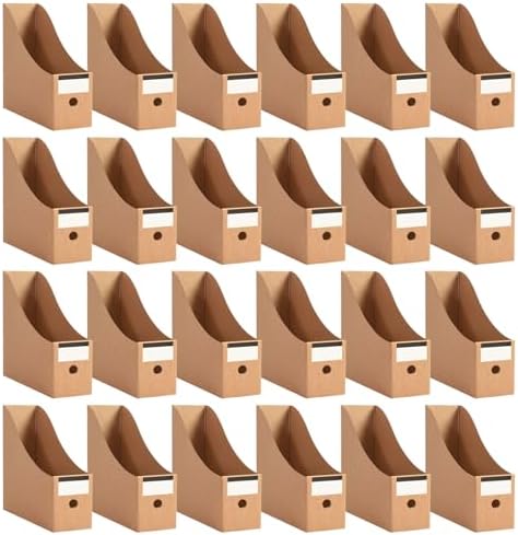 24 Pcs Cardboard Magazine File Holders Magazines Book Bin Box by Vankcp