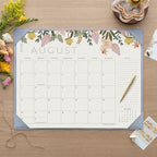 Desk Calendar 2027 with Desktop Mat, Cabbrix Large Desk Pad Calendar 22 x 17 Inch 18 Months Runs From January 2027 to June 2028, Floral Design Calendar 2027 for Home School and Office (Blue) - Image 2