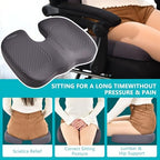 FLORICH 3 PCS Seat Cushion for Carseat Lumbar Support Pillow Car Neck Headrest Pillows Memory Foam Gel Memory Foam Massage Point Seat Pads Pressure Relief Back Cushion for Office Chair(Grey) - Image 4