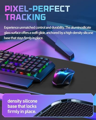 Large Glass Gaming Mouse Pad, 19.3 x 16.5 Inch FPS Tempered Glass - Image 2