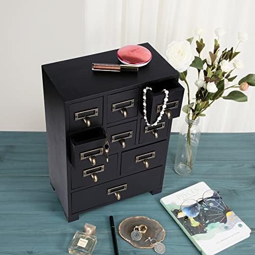 Apothecary Drawers Apothecary Cabinet with Drawers, Black - Image 4