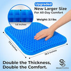 Large Gel Seat Cushion for Long Sitting, Pressure Relief for Back and Hips - Image 5