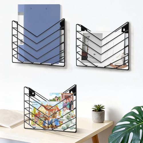 Wall Mounted Magazine Rack, Wall Mounted File Organizer - Image 5