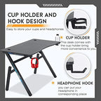 BestOffice | 47" Gaming Table | Blue | R-Shaped Computer Desk - Image 6