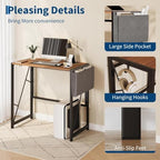 31.5" Folding Computer Desk with Headphone Hook & Storage Bag - Image 4