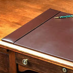 Luxury Bonded Leather Desk Blotter for Writing with Raised Side Rails, 30 x 18, Brown - Image 4