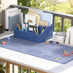 Wood Mail Organizer Countertop,Farmhouse Desk and Kitchen Countertop Storage, Letter Sorter, Desk Mail and Bill Organizer, Desktop File and Paper Holder (Blue) - Image 2